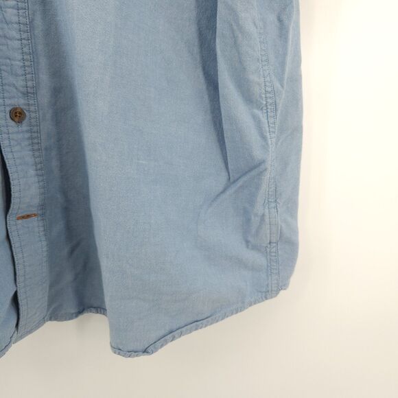 Carhartt Button Down Work Shirt Men Size XL Chambray Light Blue  5200 CBL - Picture 4 of 10